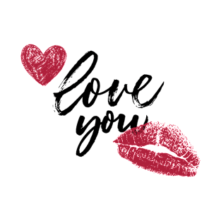 Love You Kiss Lipstick T-Shirt