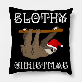 Santa Sloth Slothy Christmas Funny Gift Pillow