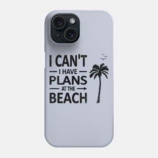 I cant I have plans at the BEACH palm tree coconut black Phone Case