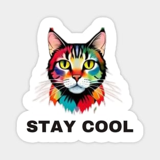 tie dye cat design Magnet