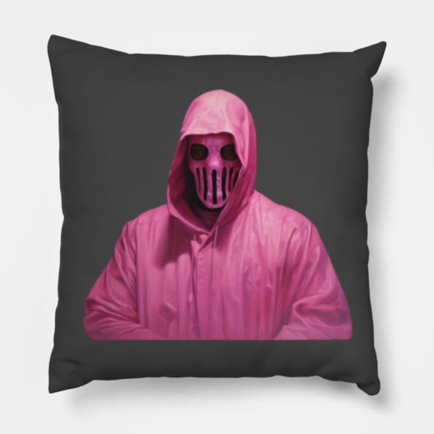 PINK GHOSTFACE, NEON Pillow by Pattyld