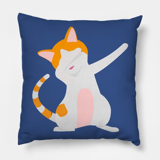 Cat Dabbing Pillow by Mako Design 