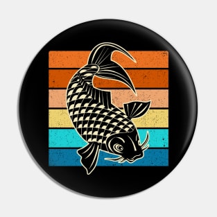 Koi Fish - Retro Sunset Pin