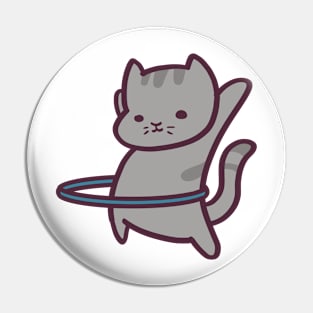 Cute Cartoon Cat Hula Hooping Pin