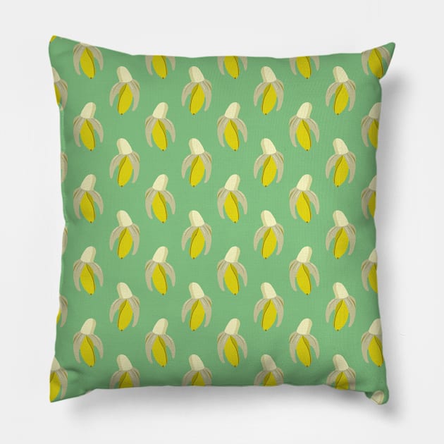 Banana Green Pattern Pillow by saradaboru