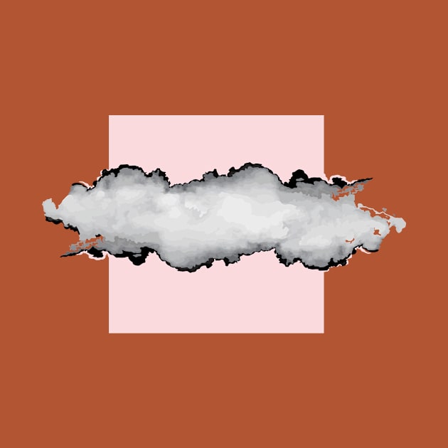 Blush Pink Gray and Black Graphic Cloud Effect by fivemmPaper