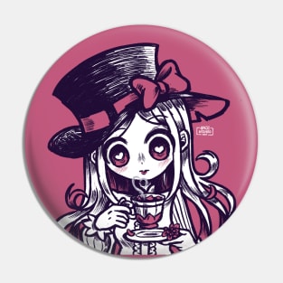 girl drinking tea Pin