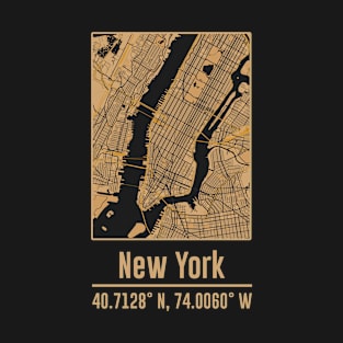 New York Minimalist city Map, VINTAGE New York MAP T-Shirt