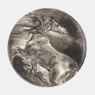 Wild Horse by Eugene Delacroix Pin