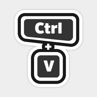 Ctrl + V  - Computer Programming - Dark Color Magnet