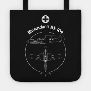 Messerschmitt BF 109 ME Warbird German Luftwaffe WW2 Shirt Tote