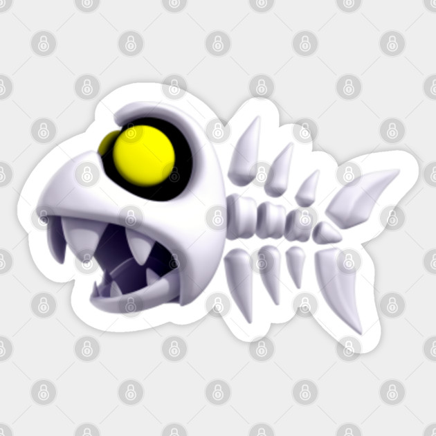 Fish Bone Super Mario Bros 3d Fish Bone Sticker Teepublic