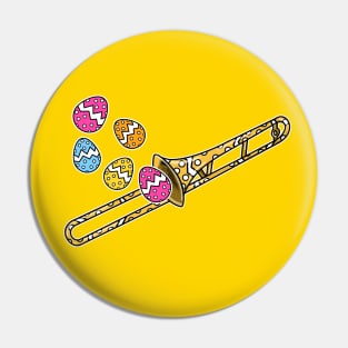 Easter Trombone Trombonist Brass Musician Pin