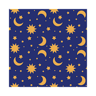 Moon & Stars Pattern T-Shirt