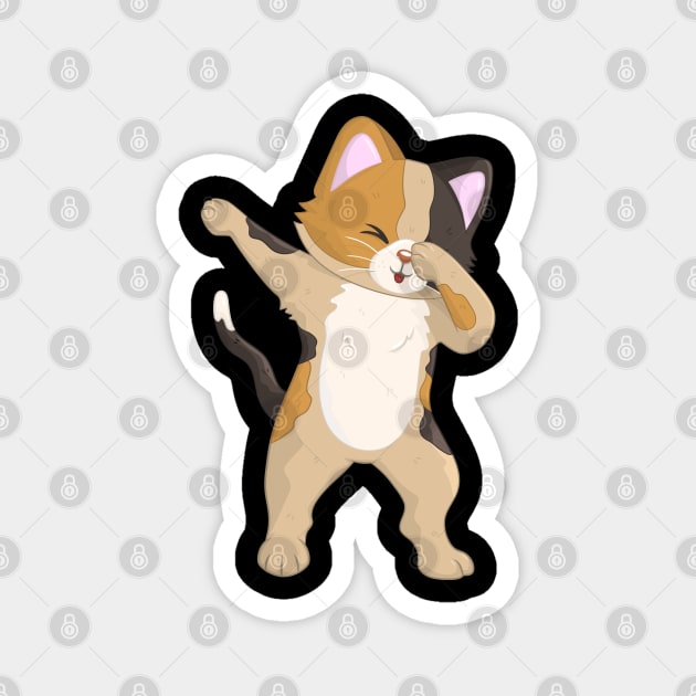 Cute Dabbing Cat Kitten Dab Magnet by HamilcArt