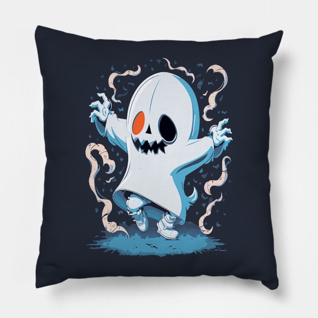 Dabbing Halloween Ghost Pillow by Maria Murtaza