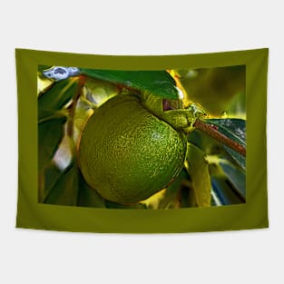 Bright Green Persimmon on the Tree Tapestry