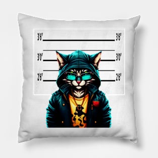 Usual Suspect Gangster Cat Pillow