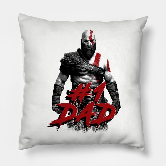 God of War - Kratos - Number 1 Dad Pillow by Dopamine Creative