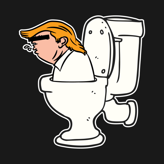 Flush Trump 2 Graphic funny USA election vote Anti-trump by Lillo's Design