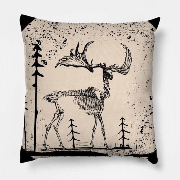 deer skeleton Pillow by elmaconsilio@gmail.com