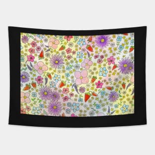 Flowers and Strawberries by Nicole Janes Tapestry