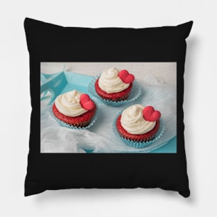 Heart cupcakes for Valentine's Day Pillow