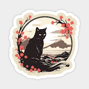 Cat mount fuji Magnet