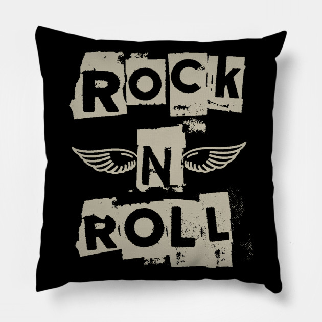 Rock N Roll Rock Pillow Teepublic