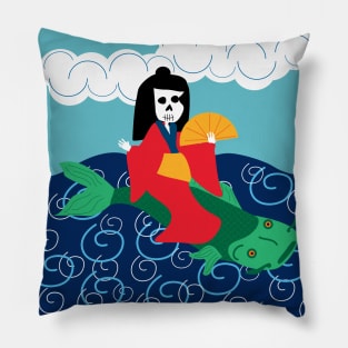 Riding the waves Pillow