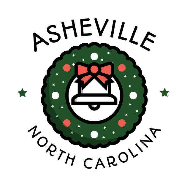 Asheville, North Carolina Christmas by Mountain Morning Graphics