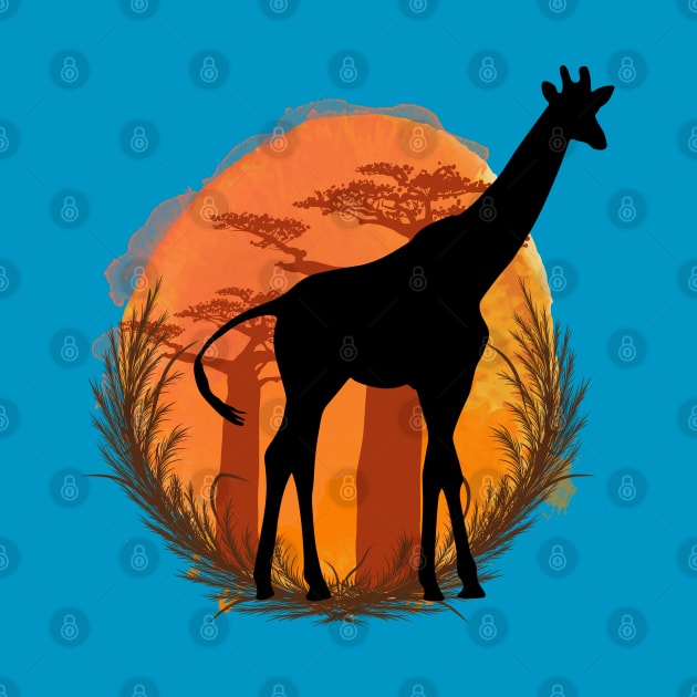 Giraffe Silhouette - Savannah by Petprinty