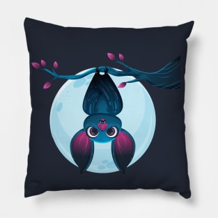 Bat Attached to a Tree Design Pillow