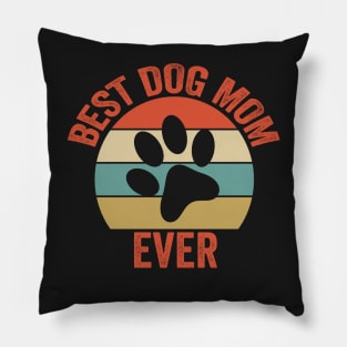 Best Dog Mom Ever Funny Vintage Retro Pillow