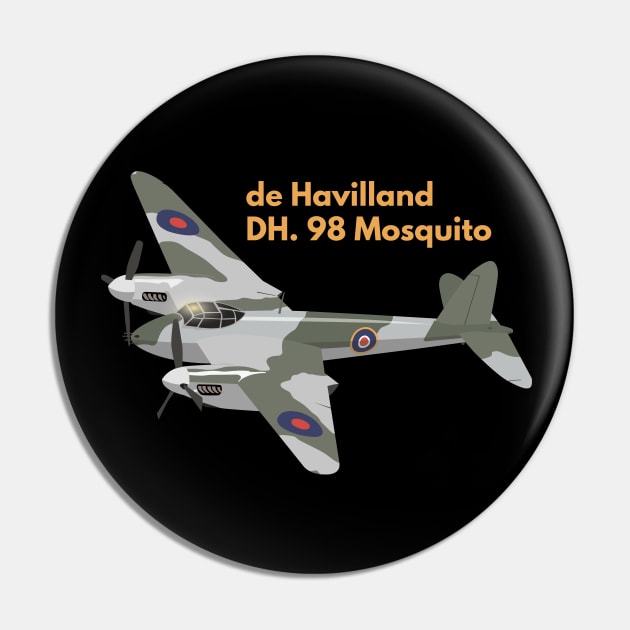 de Havilland DH.98 Mosquito British WW2 Airplane Pin by NorseTech