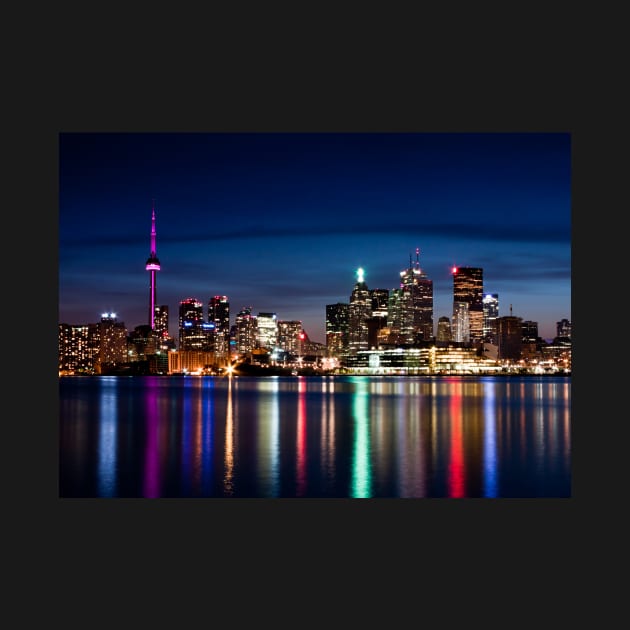 Toronto Skyline At Night From Polson St No 2 by learningcurveca