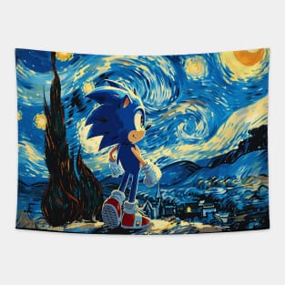 sonic starry night Tapestry