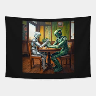 Robots in the cafe series Tapestry