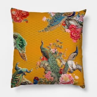 Peacocks & Peonies (III) Pillow