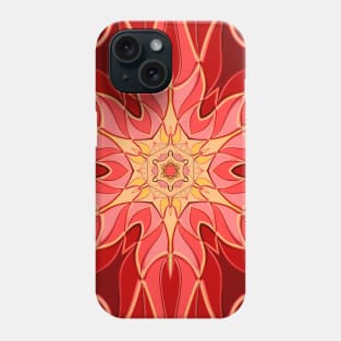 Cartoon Mandala Flower Red and Orange Phone Case