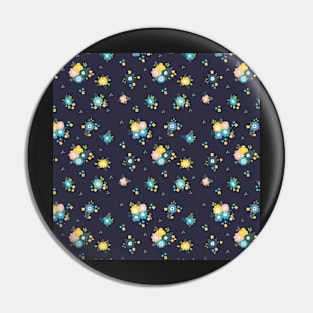 Cute flowers in dark blue background Pin