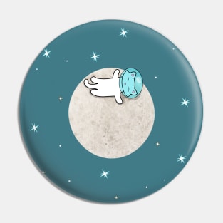 Cool Cat On A Moon Pattern Pin