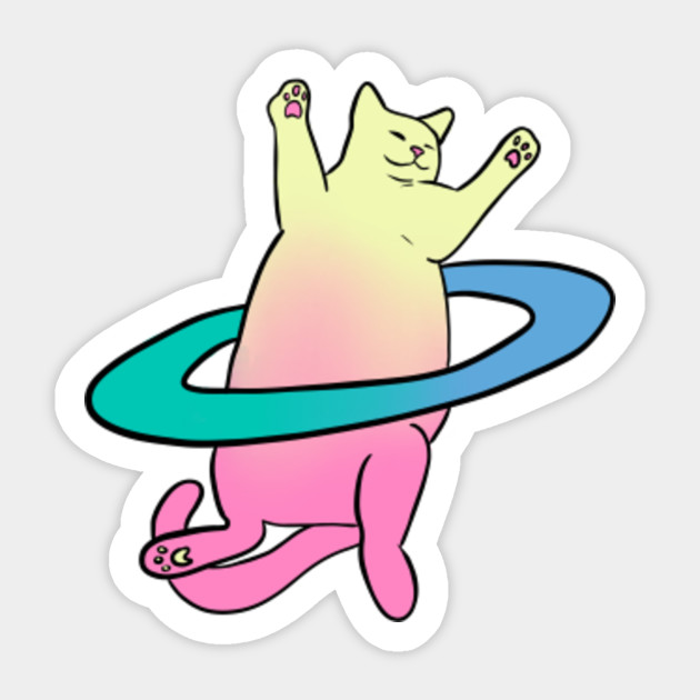 Chonky Cat Planet Cat Planet Sticker Teepublic