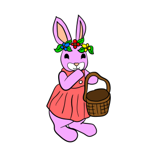 Easter bunny girl with an empty Easter basket T-Shirt