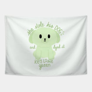 Key Lime Green Dog Tapestry