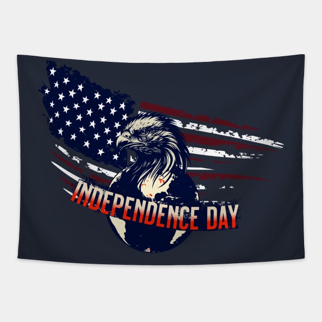 Independence Day USA Tapestry by KOTYA