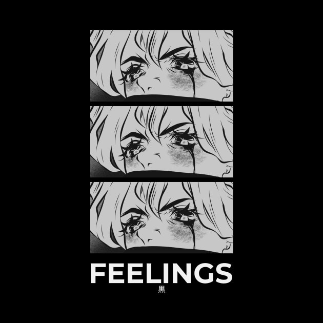 Feelings Crying Anime Girl Manga Sad Sadness by Tip Top Tee's