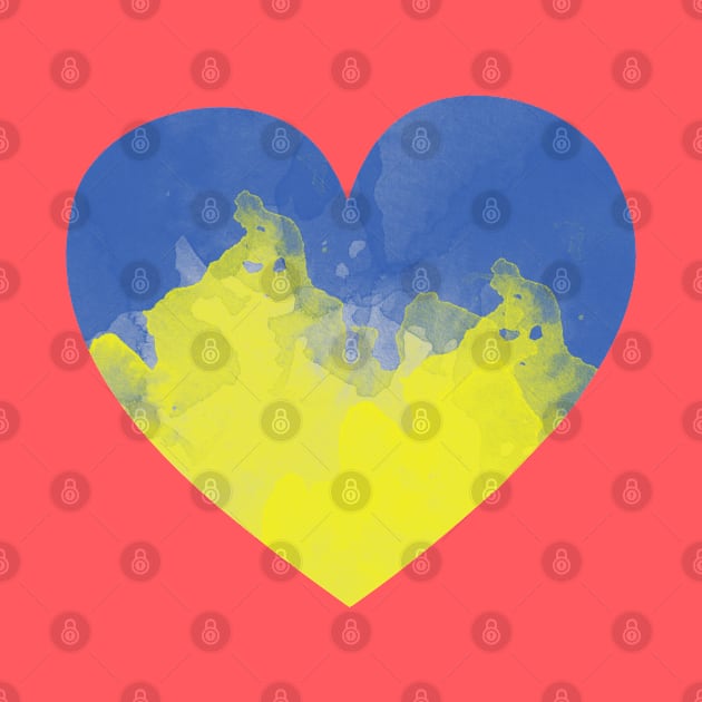 Ukrainian heart, digital watercolor. Ukrainian illustration. by KateQR