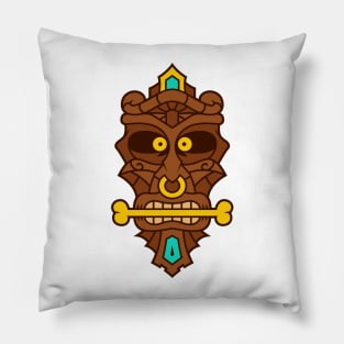 Funny Tribal Tiki Head Pillow