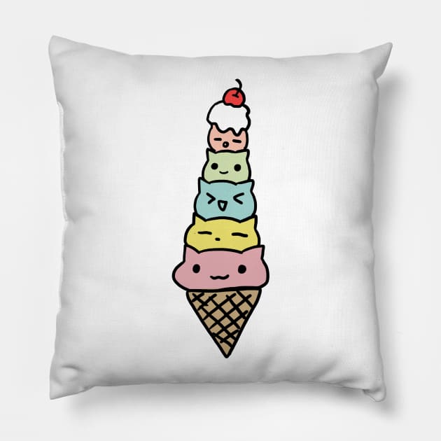 Ice Cream Cats Pillow by mayying